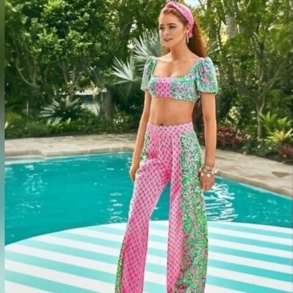 Lilly Pulitzer Pants - Lilly Pulitzer Shandy Oh Diamond Girl Bal Harbour Palazzo Pants Size XS